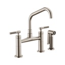 Brizo 62563LF Litze Bridge Faucet Angled Spout Knurled Handle Stainless 1