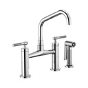 Brizo 62563LF Litze Bridge Faucet Angled Spout Knurled Handle Chrome 1