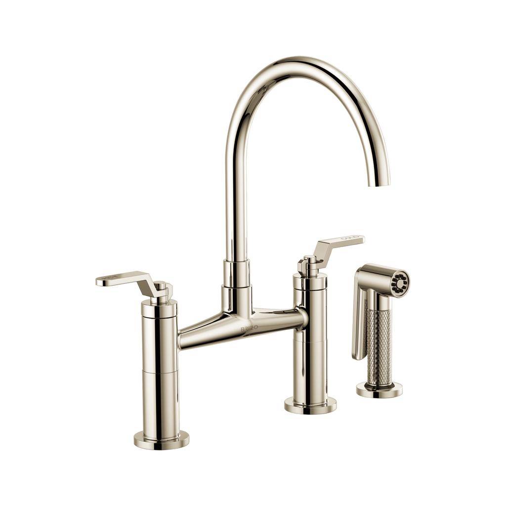 Brizo 62544LF Litze Bridge Faucet Industrial Handle Polished Nickel 1