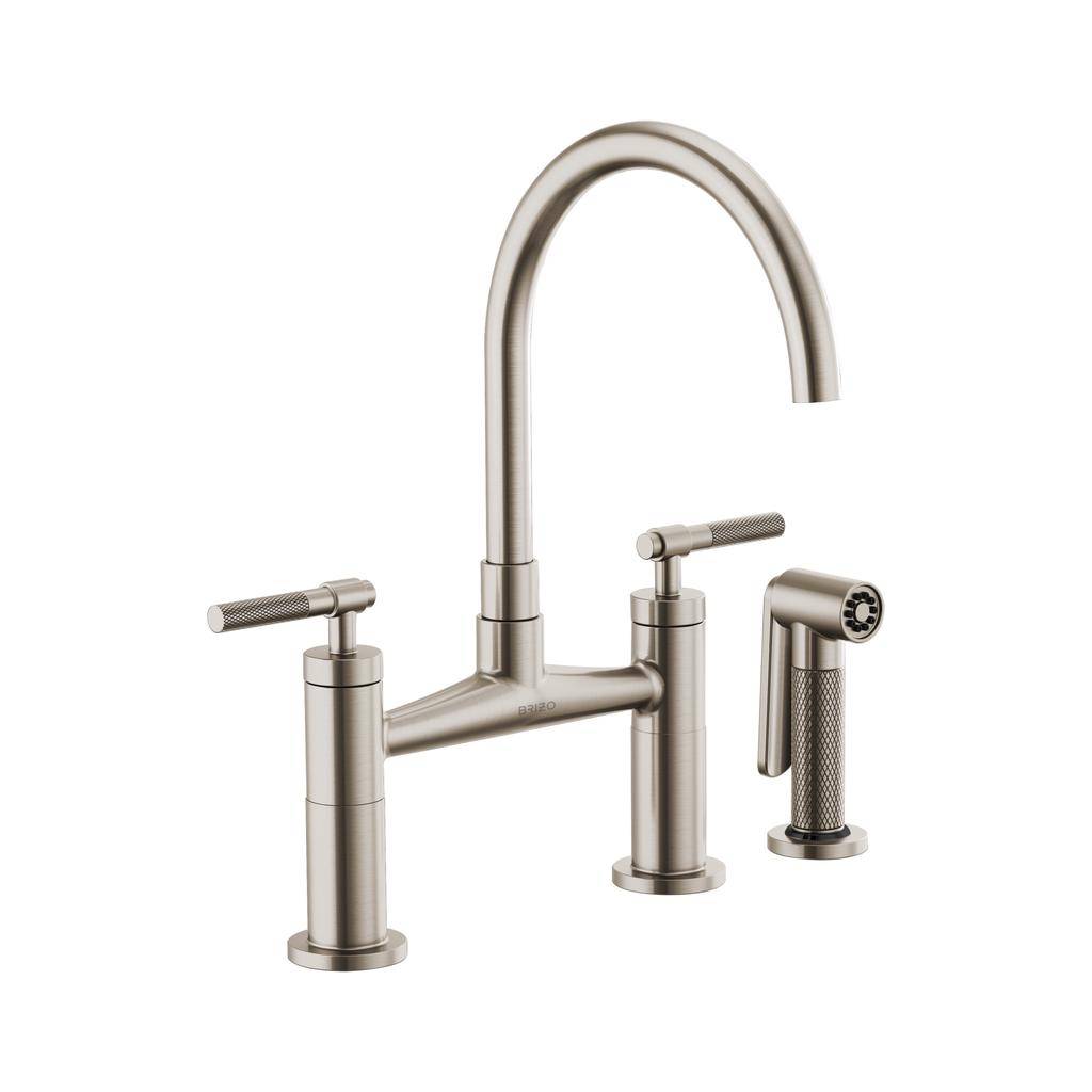 Brizo 62543LF Litze Bridge Faucet Knurled Handle Stainless 1