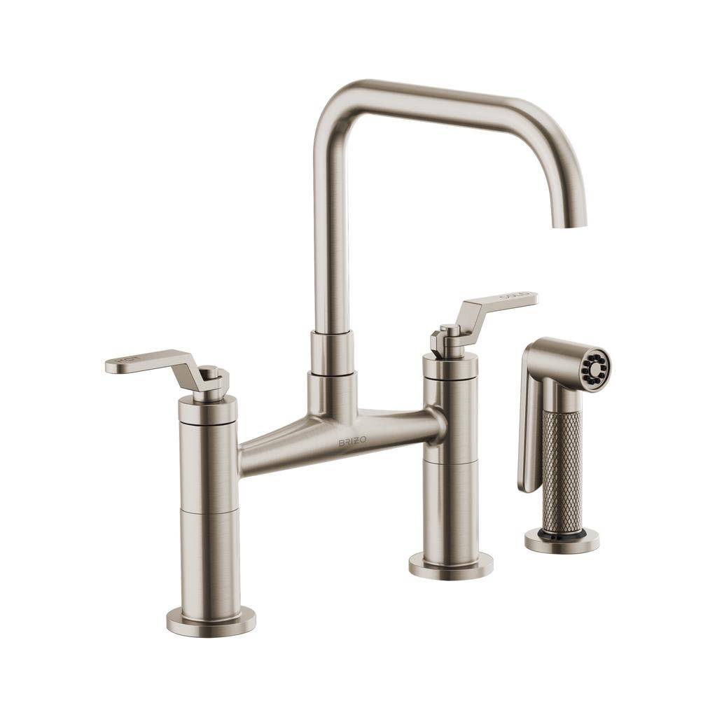 Brizo 62554LF Litze Bridge Faucet Square Spout Stainless 1