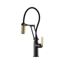 Brizo 63244LF Litze Articulating Kitchen Faucet Luxe Gold Matte Black 1