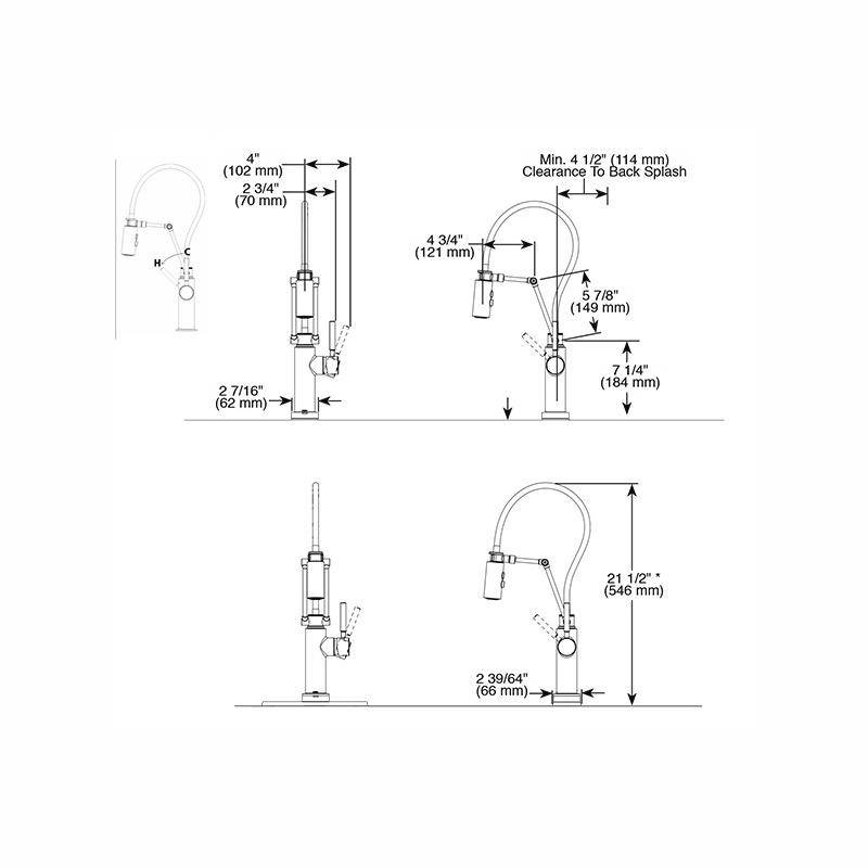 Brizo 64221LF Solna Articulating Kitchen Faucet Stainless 2