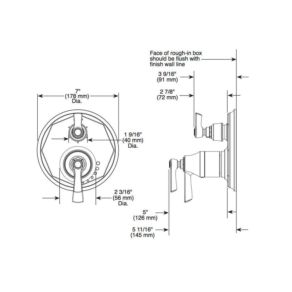 Brizo T75561 Rook Thermostatic Valve 3 Function Diverter Trim Venetian Bronze 2