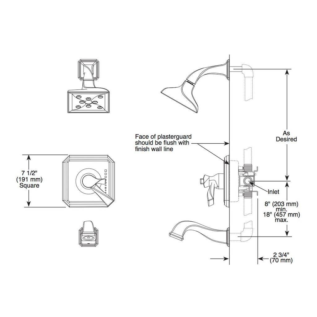 Brizo T60030 Virage Tempassure Thermostatic Valve Trim Brushed Nickel 2