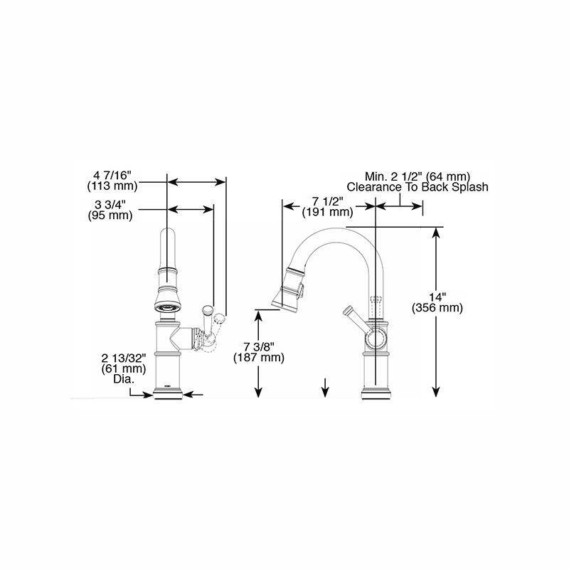 Brizo 63925LF Artesso Pull Down Prep Faucet Chrome 2