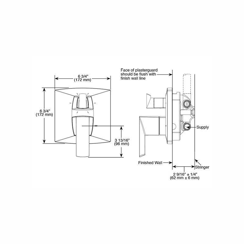 Brizo T75688 Vettis Thermostatic Valve 6 Setting Diverter Trim Chrome 2