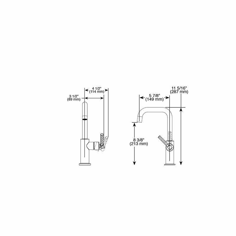 Brizo 61053LF Litze Square Spout Bar Faucet Stainless 2