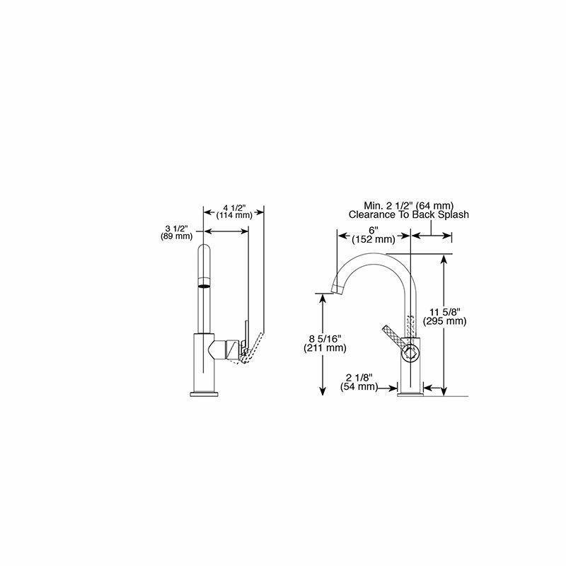 Brizo 61044LF Litze Arc Spout Bar Faucet Stainless 2