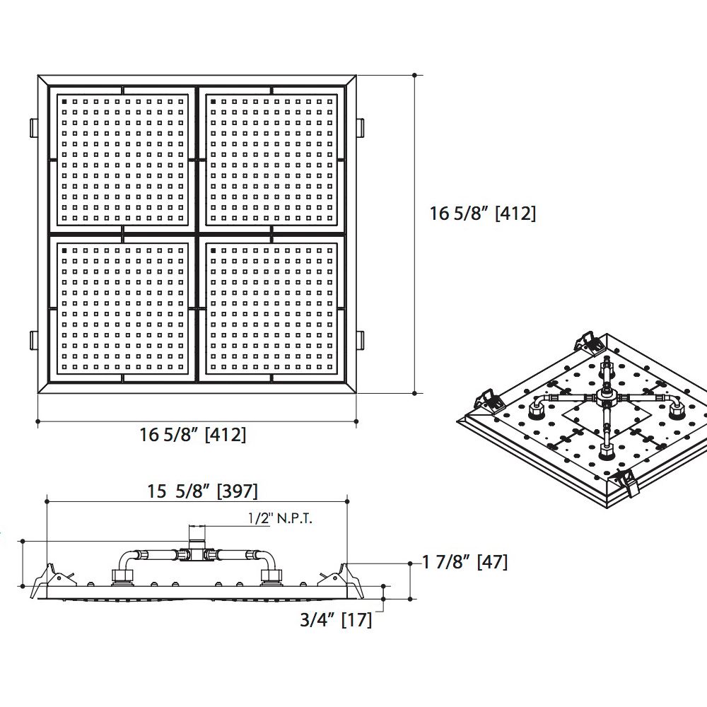 Aquabrass 815 16 X 16 Recessed Rainhead Polished Chrome 2