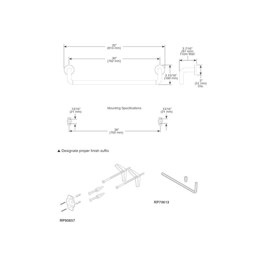 Brizo 693035 Litze 30&quot; Towel Bar Chrome 2