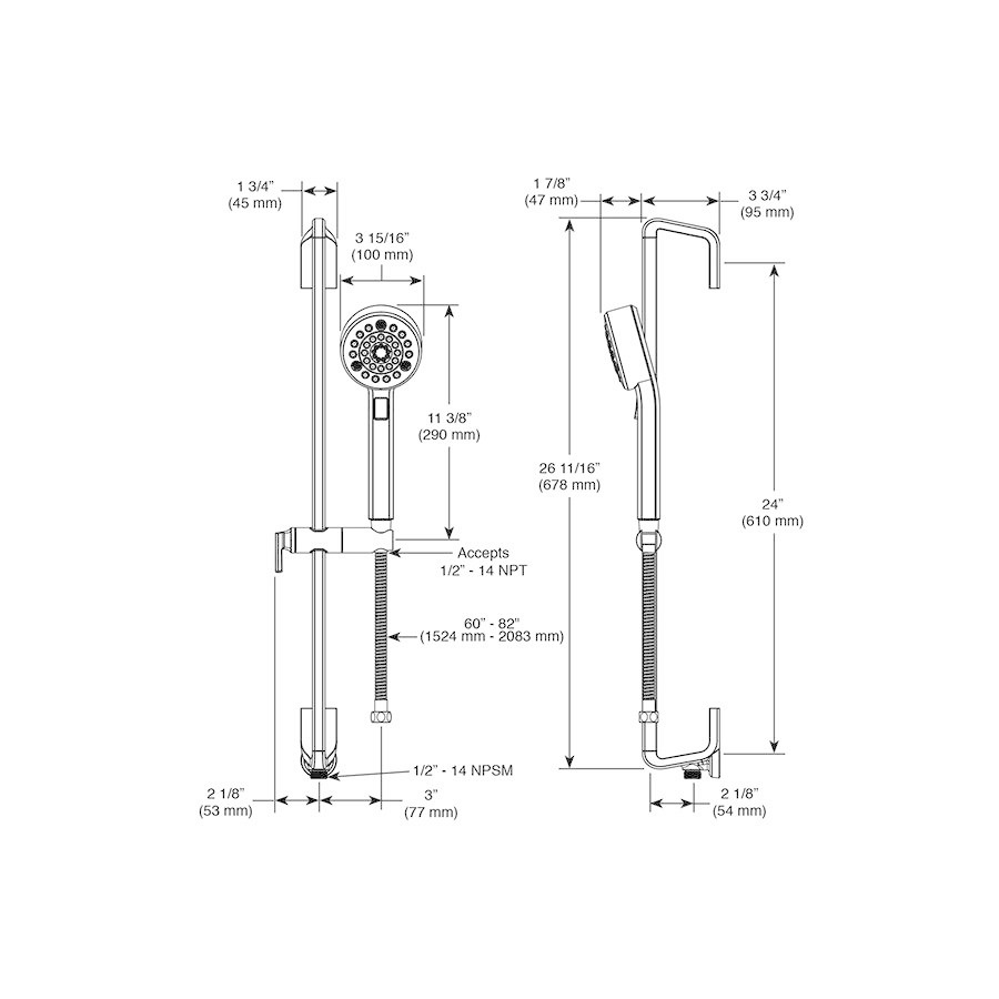 Brizo 88798 Levoir Slide Bar Handshower With H2Okinetic Technology Chrome 2