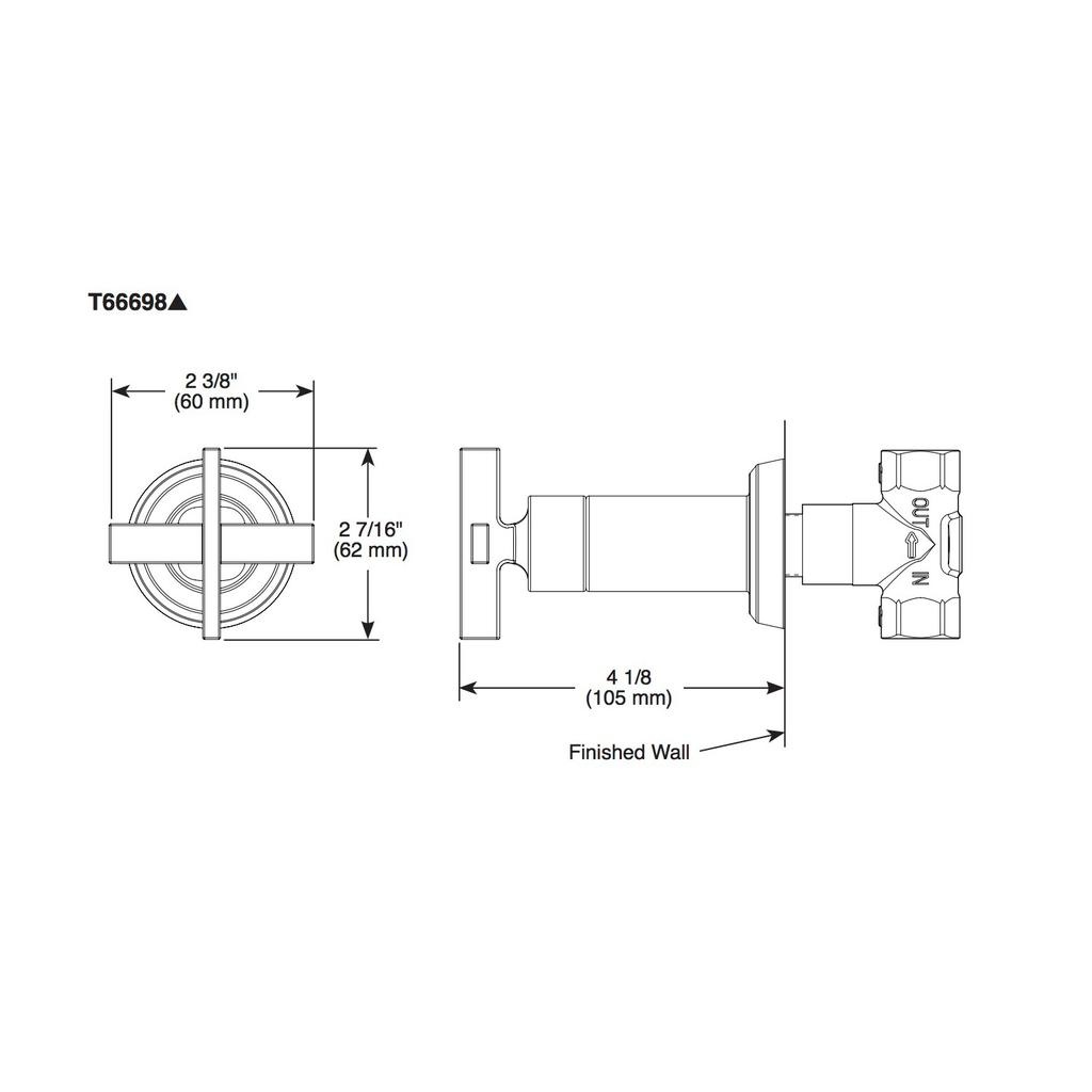 Brizo T66698 Levoir Sensori Volume Control Trim Cross Polished Nickel 2