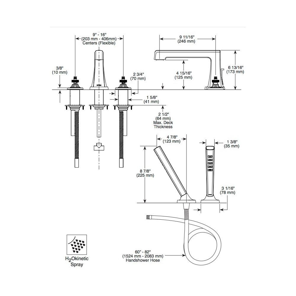 Brizo HL698 Levoir Roman Tub Handle Kit Chrome 2