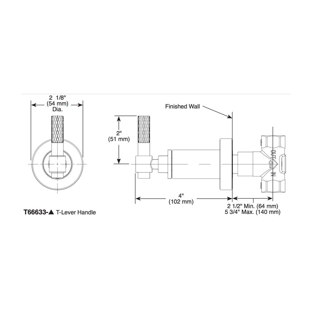 Brizo T66633 Litze Sensori Volume Control Trim T Lever Chrome 2