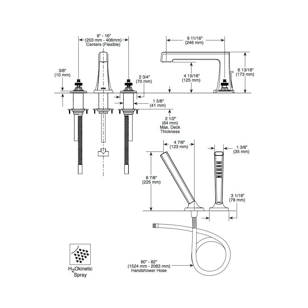 Brizo HX698 Levoir Roman Tub Handle Kit Cross Chrome 2