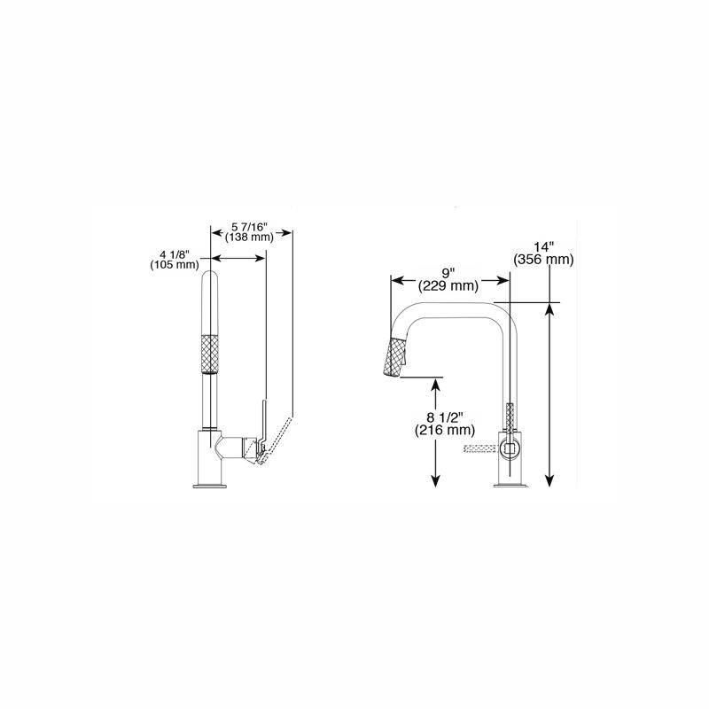 Brizo 63054LF Litze Pull Down Square Spout Faucet Chrome 2