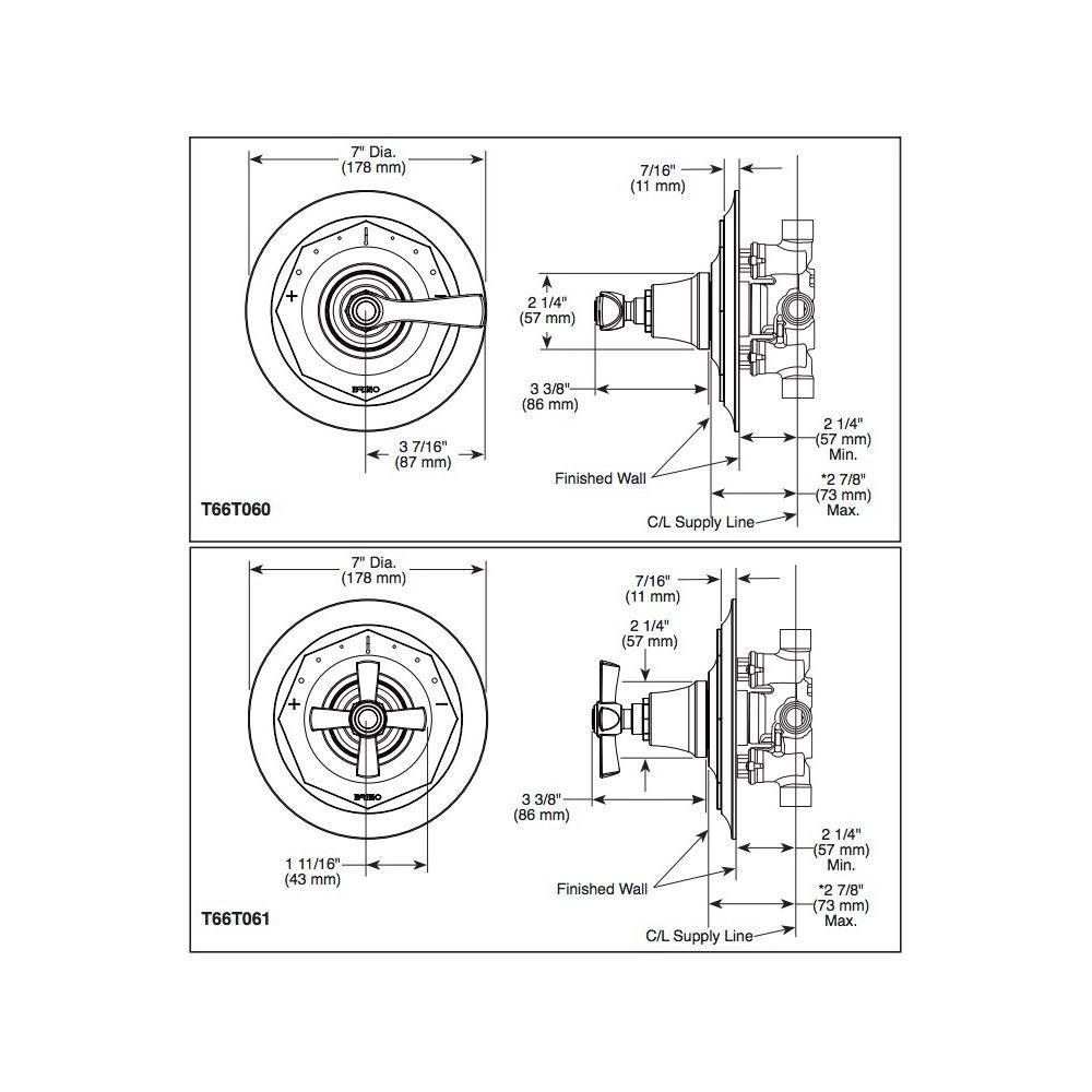 Brizo T66T061 Rook Thermostatic Valve Trim Cross Luxe Nickel 2