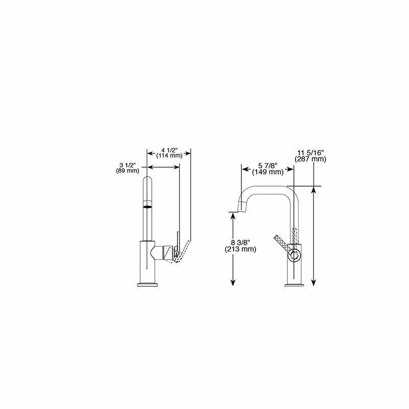 Brizo 61054LF Litze Square Spout Bar Faucet Luxe Gold 2