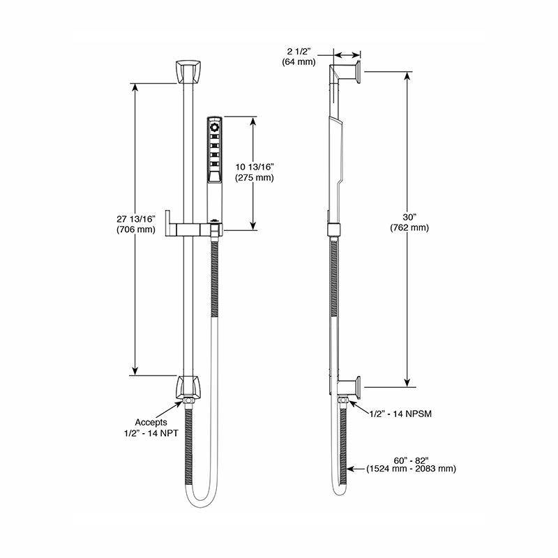 Brizo 88788 Vettis Multi Function Slide Bar Handshower Matte Black 2