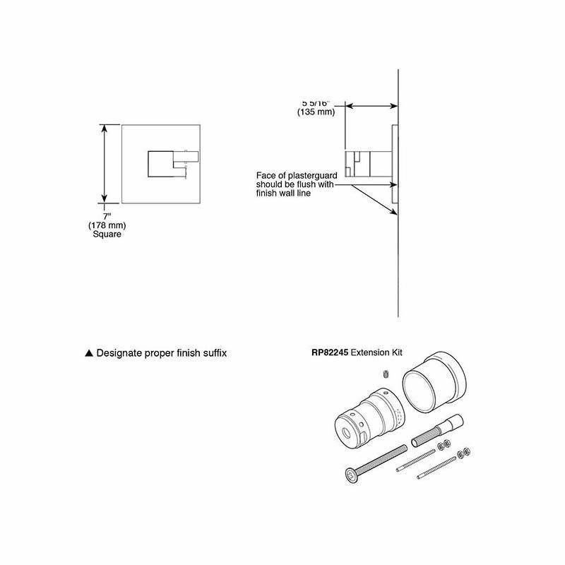 Brizo T60080 Siderna Tempassure Thermostatic Valve Trim Brushed Nickel 2