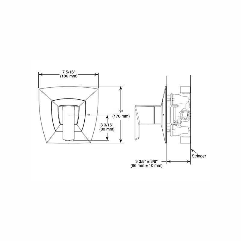 Brizo T66T088 Vettis Thermostatic Valve Trim Matte Black 2