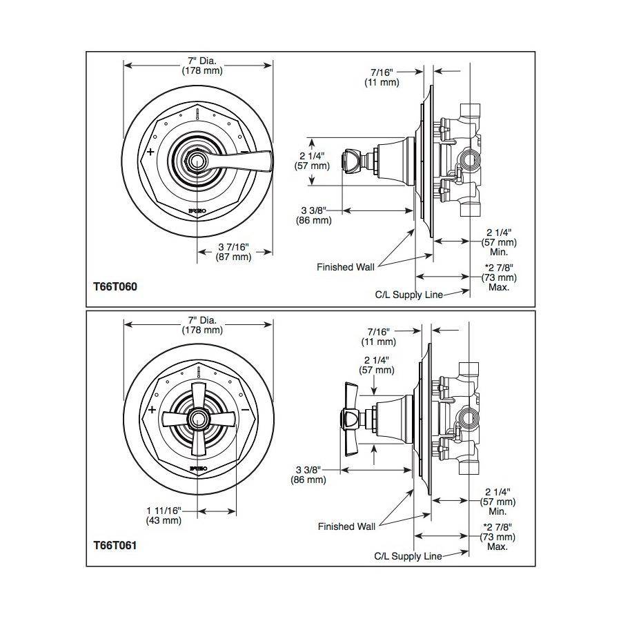 Brizo T66T060 Rook Thermostatic Valve Trim Luxe Nickel 2