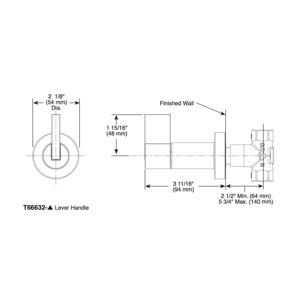 Brizo T66632 Litze Sensori Volume Control Trim Leve Chrome 2