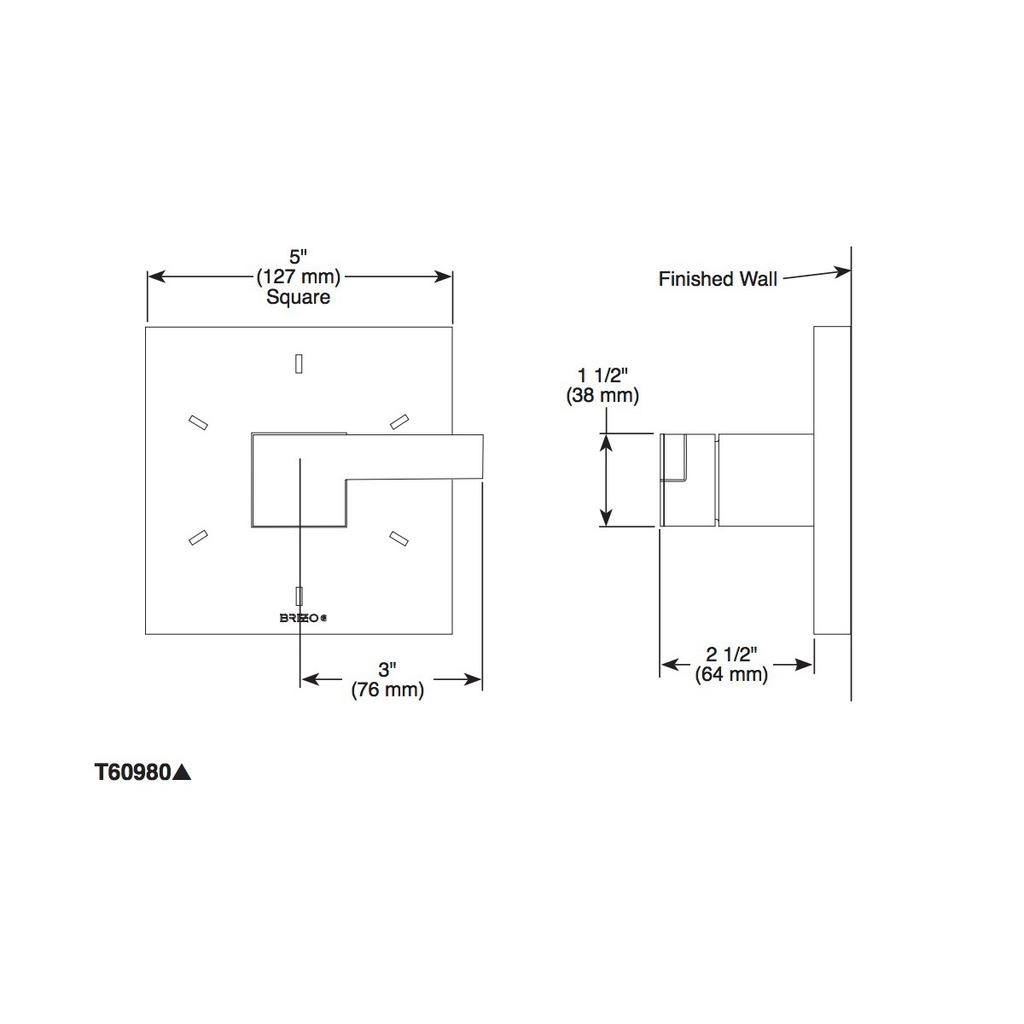 Brizo T60980 Siderna 6 Setting Diverter Trim Brushed Nickel 2