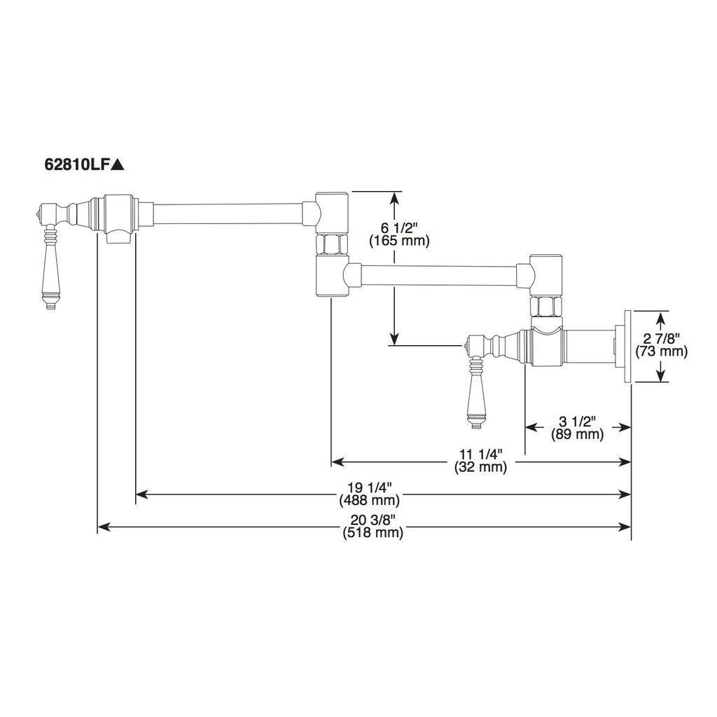 Brizo 62874LF Rook Wall Mount Pot Filler Polished Gold 2