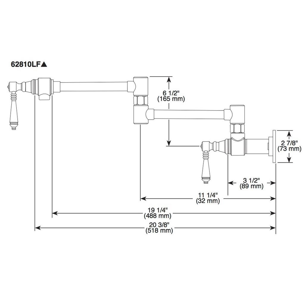 Brizo 62844LF Litze Wall Mounted Pot Filler Luxe Gold 2