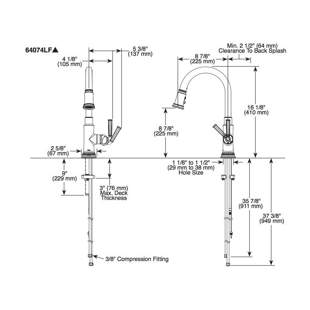 Brizo 64074LF Rook Pull Down Kitchen Faucet With Smart Touch Stainless 2