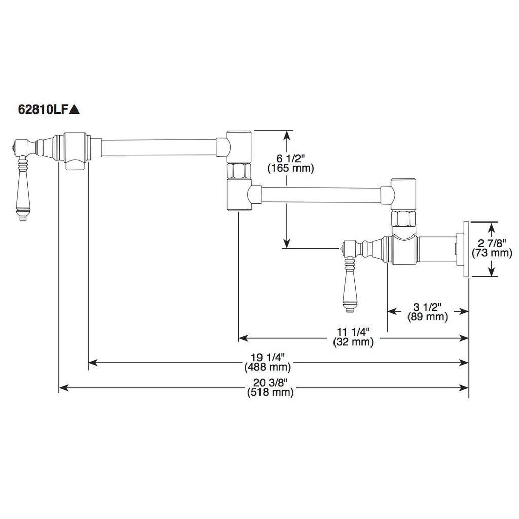 Brizo 62843LF Litze Wall Mounted Pot Filler Stainless 2