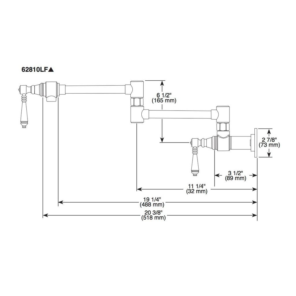 Brizo 62874LF Rook Wall Mount Pot Filler Chrome 2