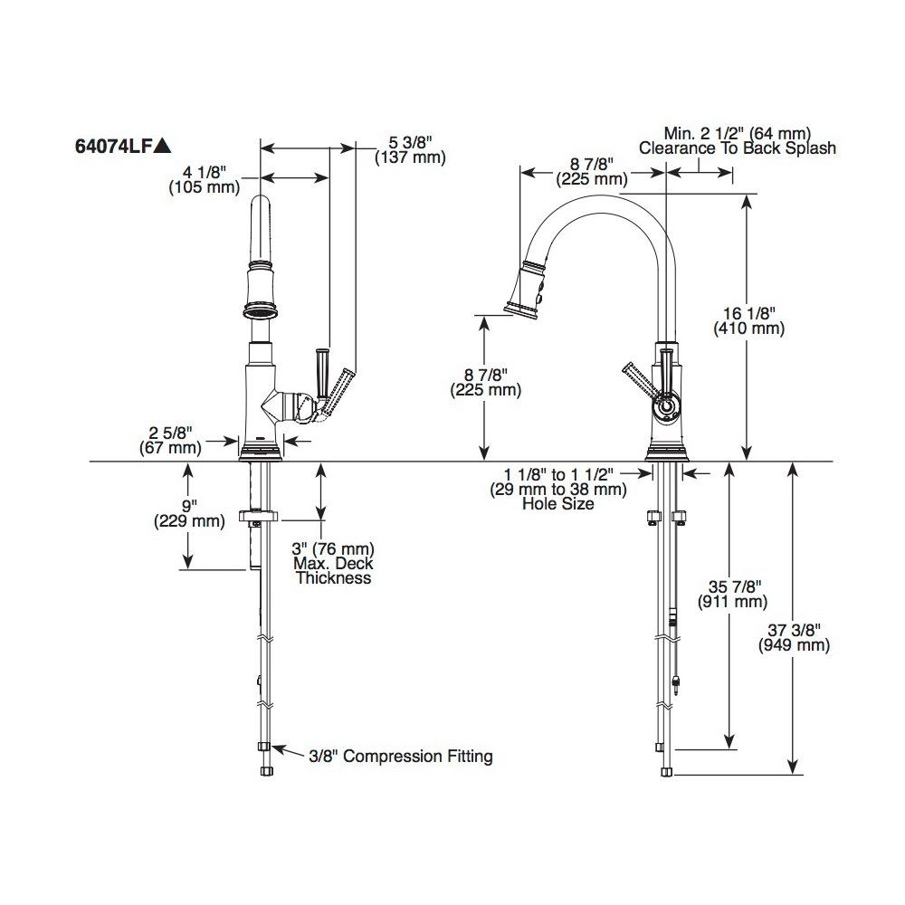 Brizo 64074LF Rook Pull Down Kitchen Faucet With Smart Touch Chrome 2