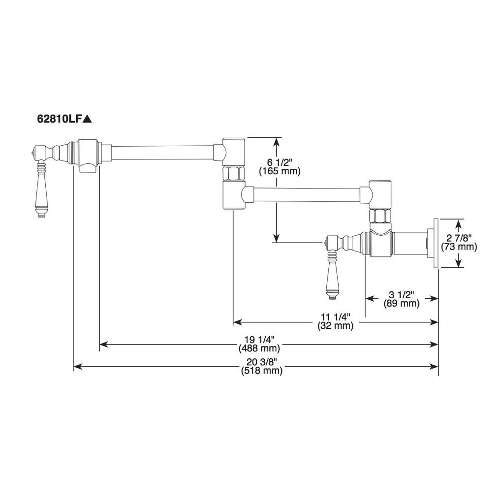 Brizo 62844LF Litze Wall Mounted Pot Filler Chrome 2