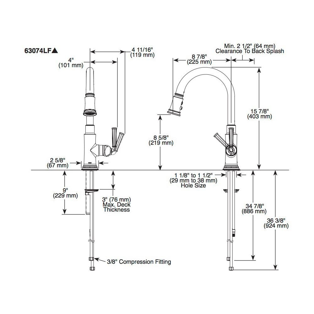 Brizo 63074LF Rook Single Handle Pull Down Kitchen Faucet Stainless 2