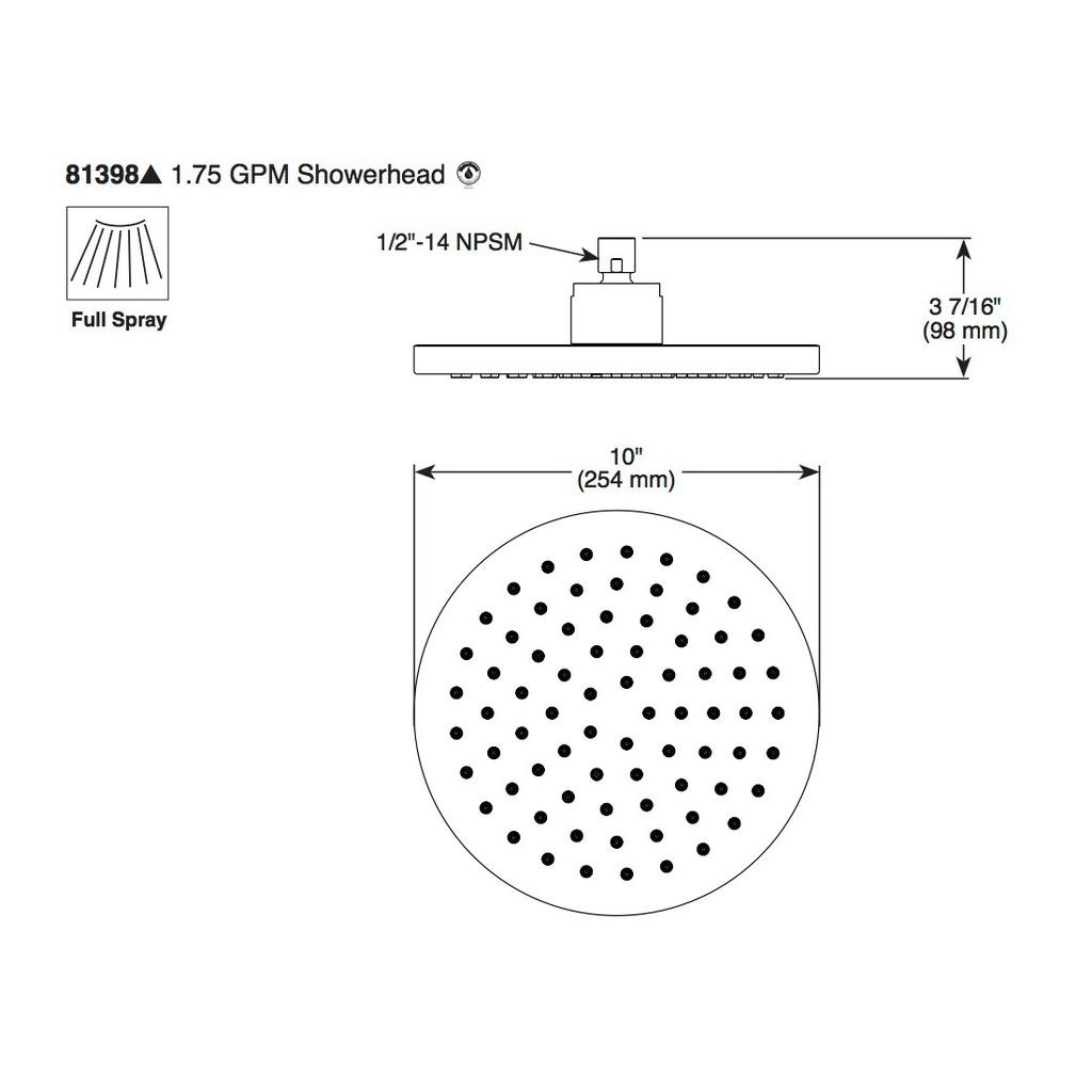 Brizo 81398 Raincan Showerhead Polished Gold 2