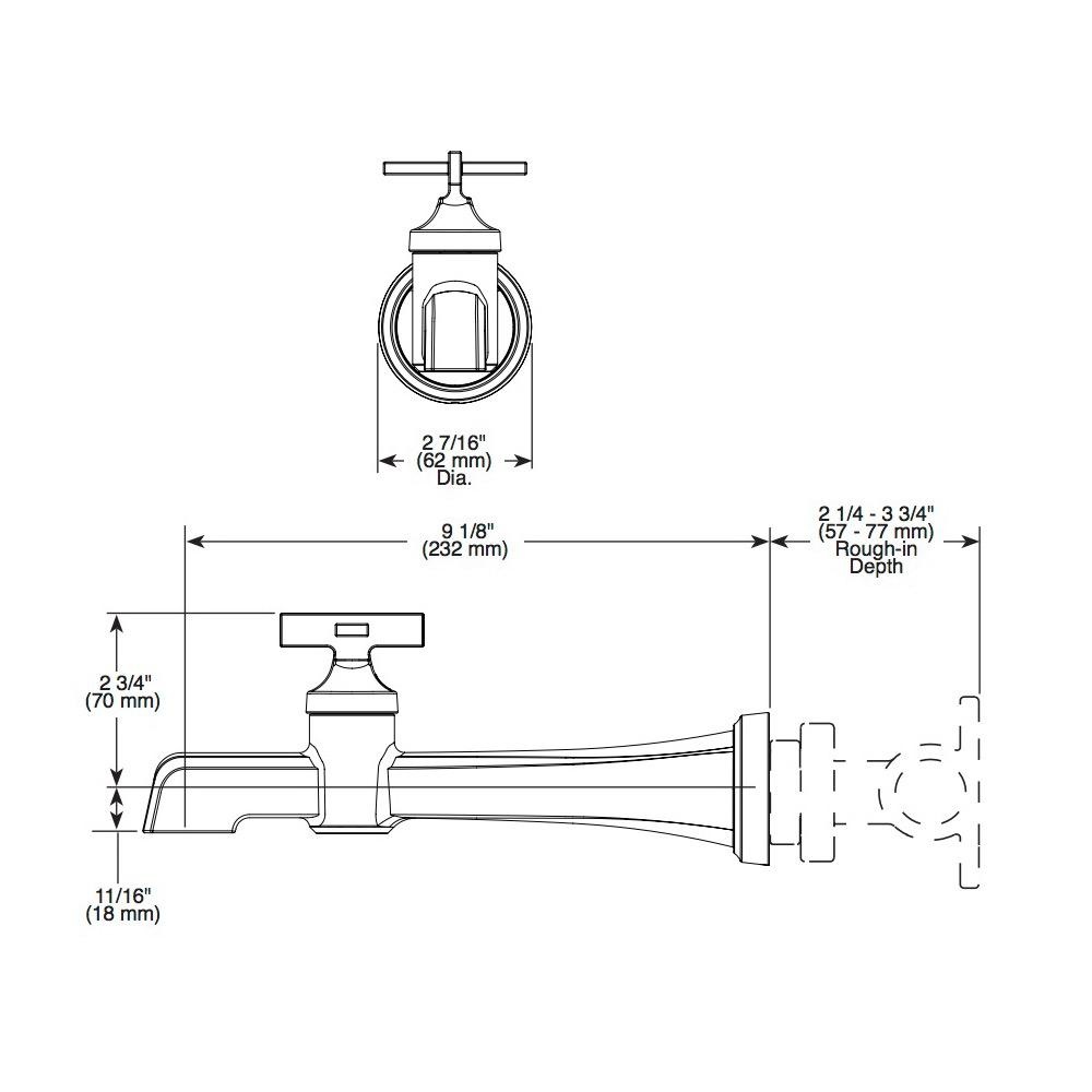 Brizo T65798LF Levoir Single Handle Wall Mount Lavatory Faucet Luxe Nickel 2