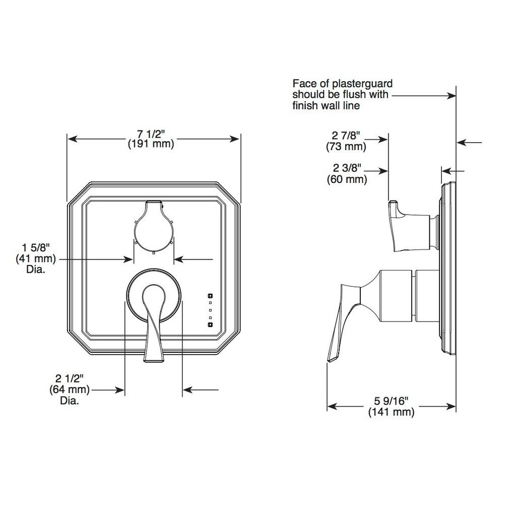 Brizo T75P530 Virage Pressure Balance Valve 3 Function Diverter Trim Brushed Nickel 2