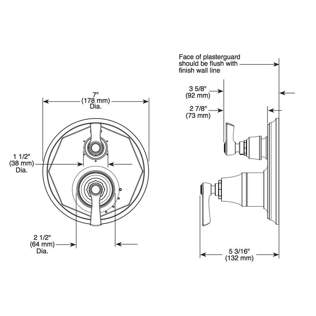 Brizo T75P660 Rook Pressure Balance Valve 6 Function Diverter Trim Luxe Nickel 2