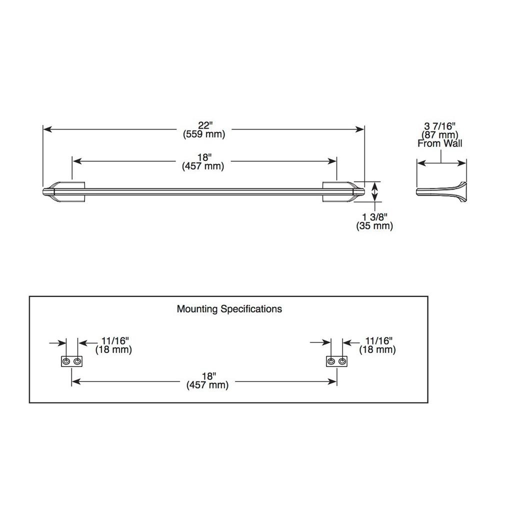 Brizo 691898 Levoir 18&quot; Towel Bar Chrome 2