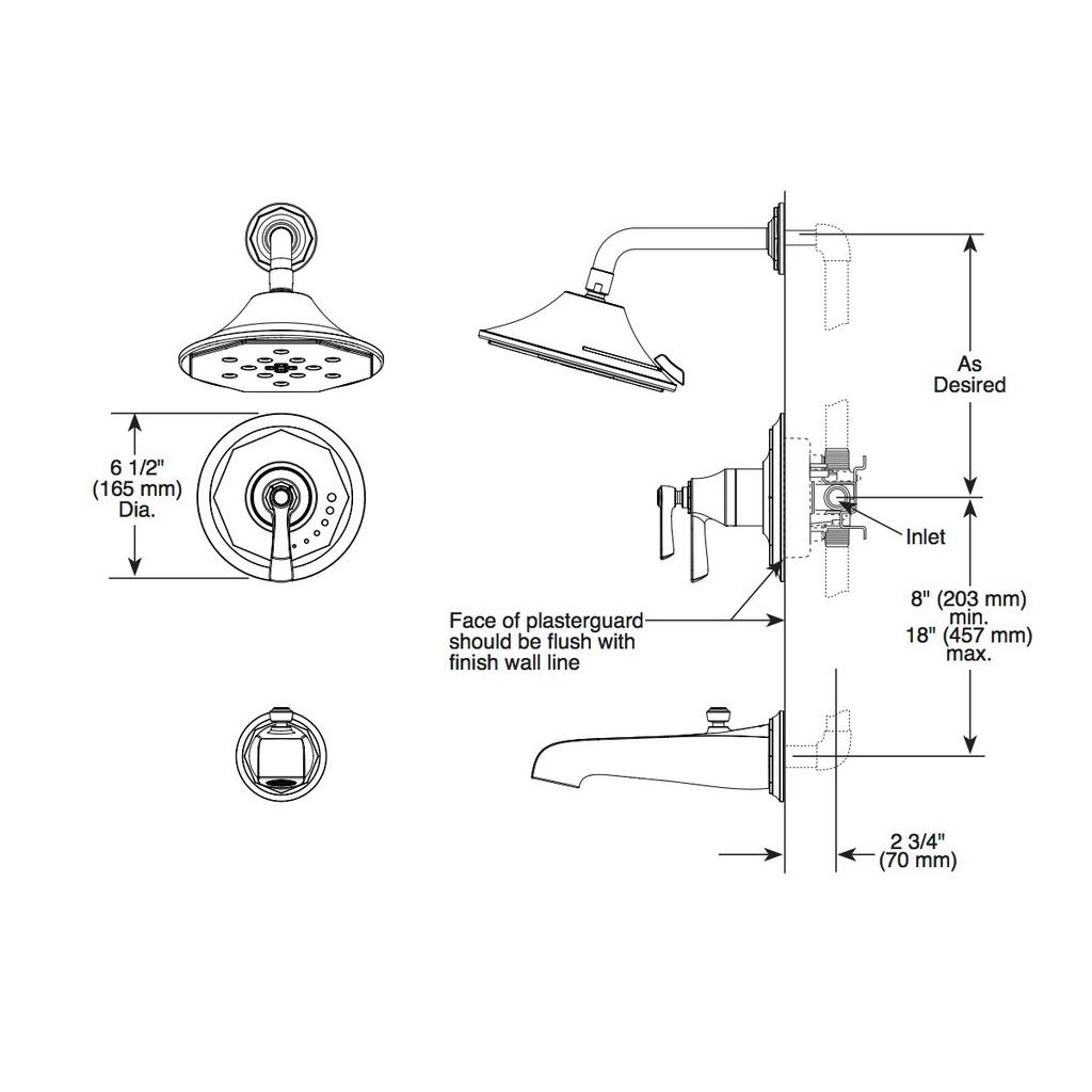 Brizo T60461 Rook Tempassure Thermostatic Tub And Shower Luxe Gold 2