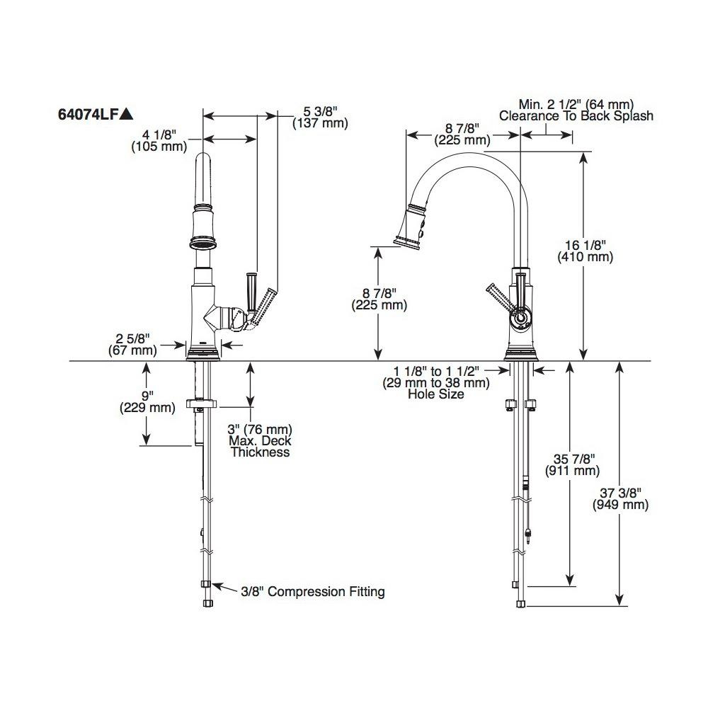 Brizo 64074LF Rook Pull Down Kitchen Faucet With Smart Touch Luxe Steel 2