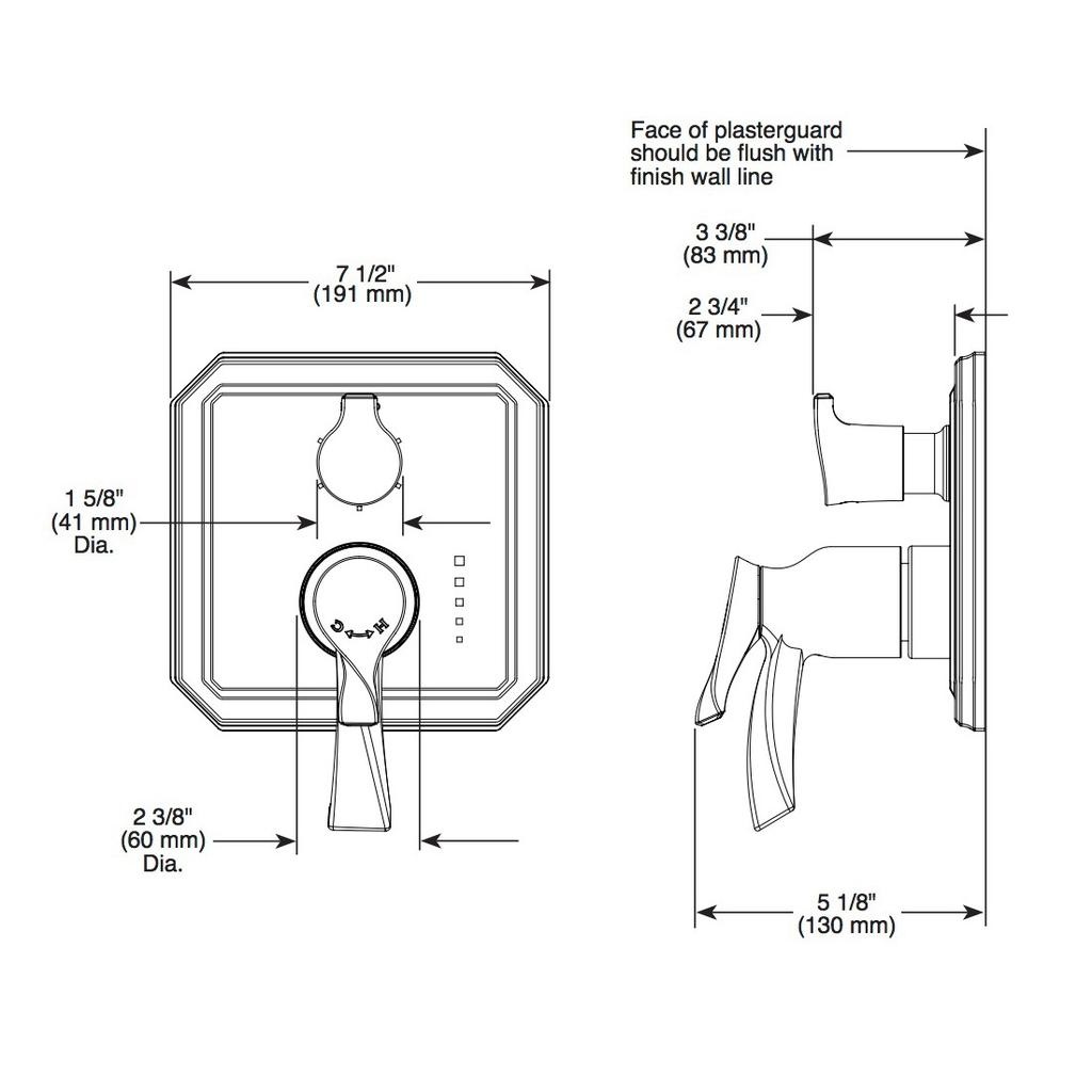 Brizo T75530-BN Virage Tempassure Thermostatic Valve 3 Function Diverter Brushed Nickel 2