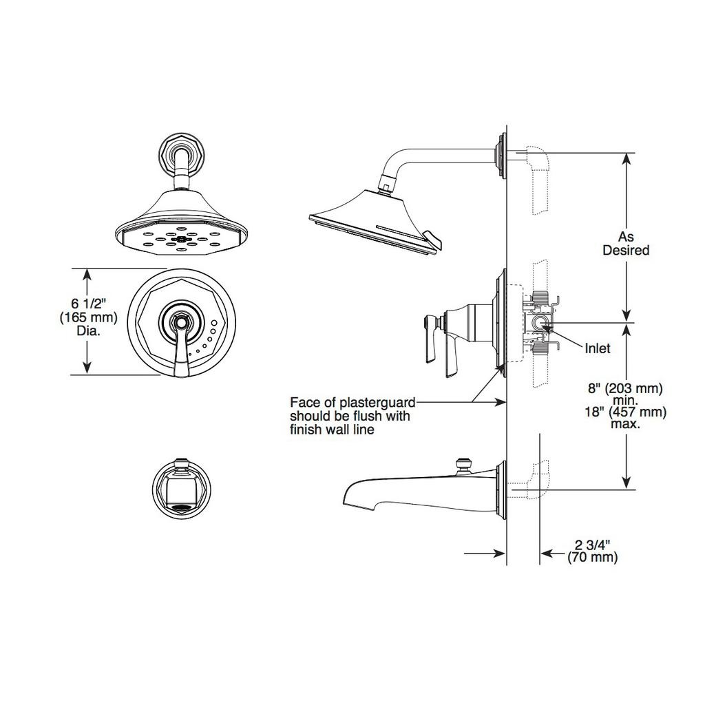 Brizo T60261-GL Rook Tempassure Thermostatic Shower Trim Luxe Gold 2