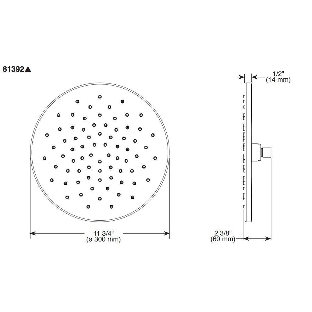 Brizo 81392 Round Raincan Showerhead Luxe Steel 2