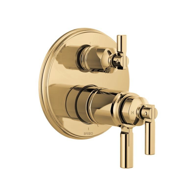 Brizo T75576 Invari Tempassure Thermostatic Valve 3 Function Diverter Polished Gold 1