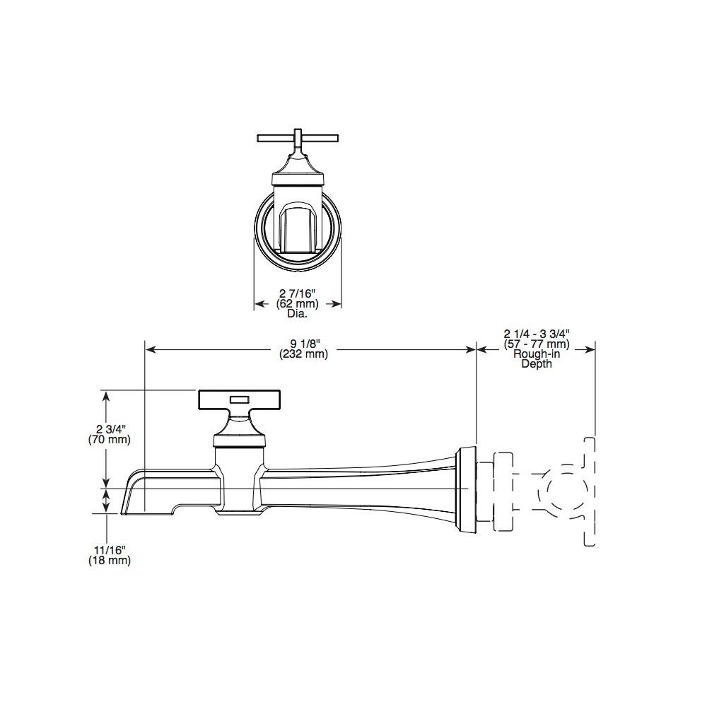 Brizo T65798LF Levoir Single Handle Wall Mount Lavatory Faucet Luxe Steel 2