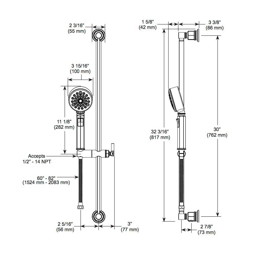 Brizo 88776 Invari H2Okinetic Multi Function Slide Bar Handshower Polished Gold 2